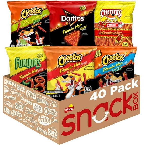 Frito-Lay Flamin' Hot Mix, MFF30 Variety Pack (Pack of 40), Packaging May Vary