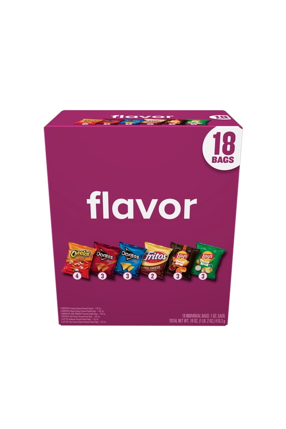 Flavor Mix Snack Chips Variety, 18 Pack