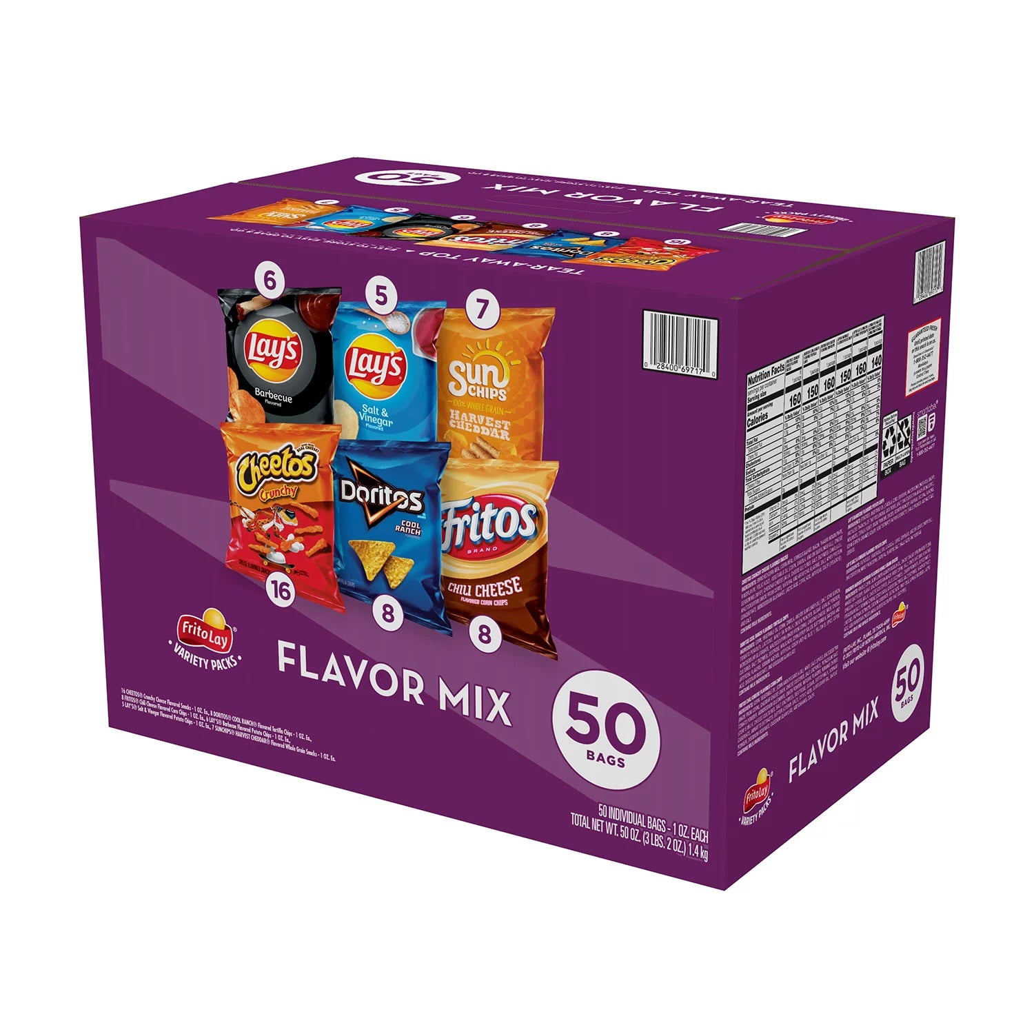 Frito Lay Flavor Mix Chips And Snacks Variety Pack 50 Pk