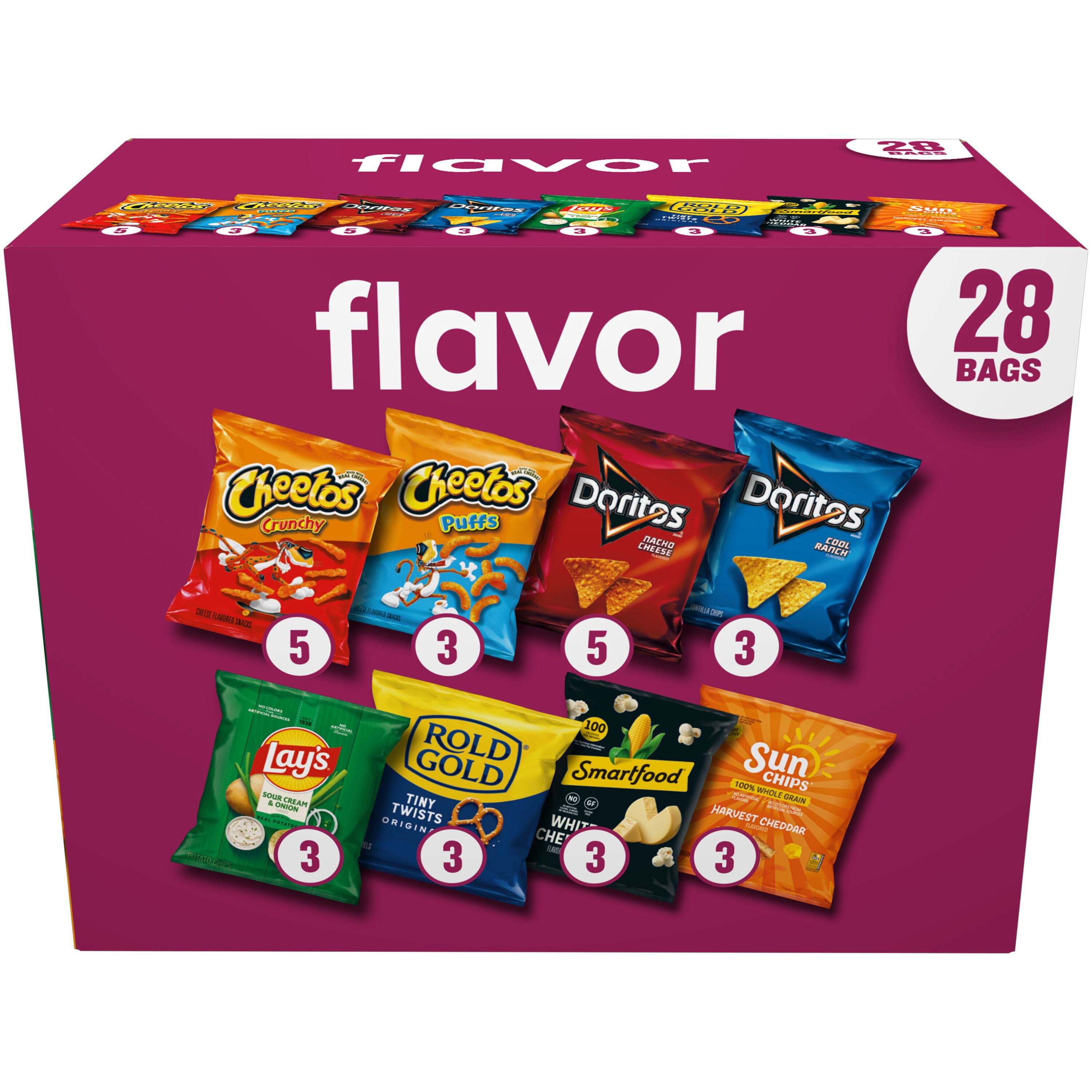 Frito-Lay Flavor Mix Variety pack Snack Chips, 28 Count Multipack
