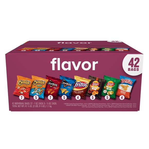 Frito-Lay Flavor Mix Variety Pack Snack Chips, 42 Count Multipack