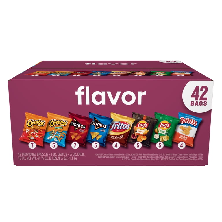 Frito-Lay Flavor Mix Variety Pack Snack Chips, 42 Count Multipack