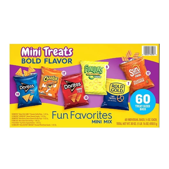 Frito-Lay Mini Treats Fun Favorites Snacks Variety Pack, 60 ct.
