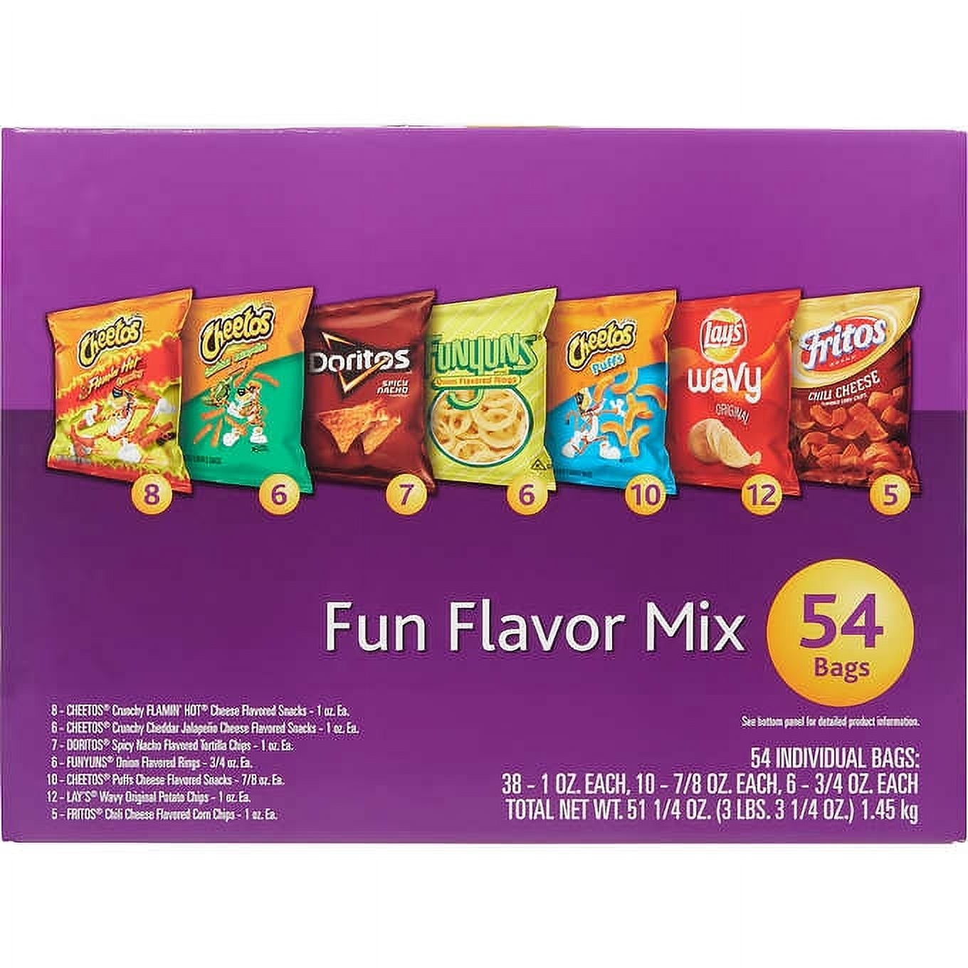 Frito Lay Fun Flavor Mix, Variety, 54 ct