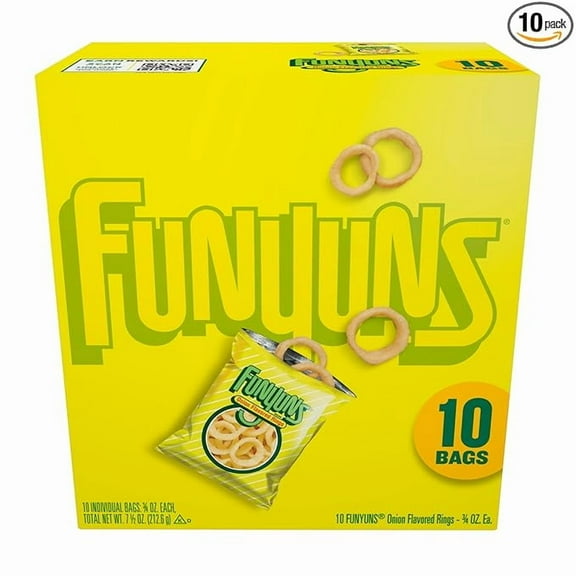 Frito Lay, Funyuns Onion Flavored Rings, 0.75 Oz, 10 Ct