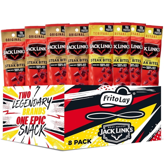 Frito Lay Jack Link's Kippered Beef Steak Bites Variety pack, 8 pack