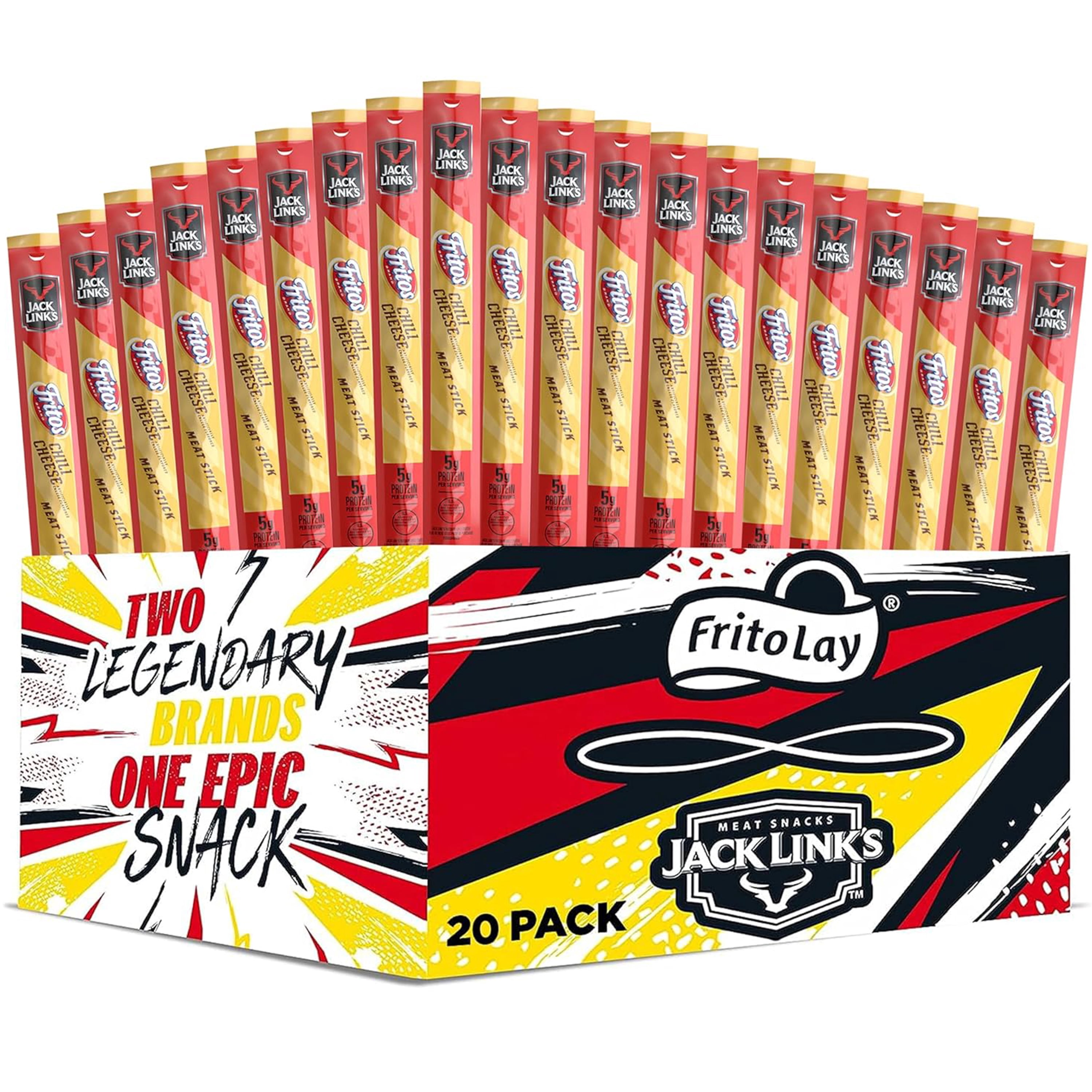 Frito Lay Jack Links Fritos Chili Cheese Meat Sticks Straight pack (pack of 20)