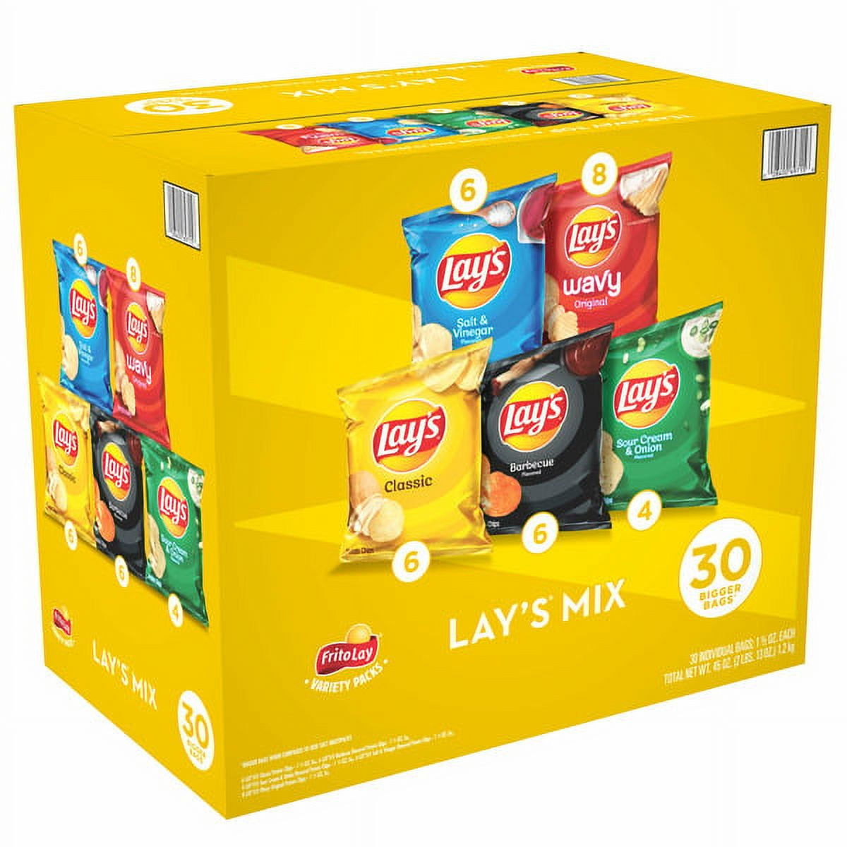 Frito-Lay Lay’s Mix, Variety Pack, 1.5 oz, 30-count - Walmart.com