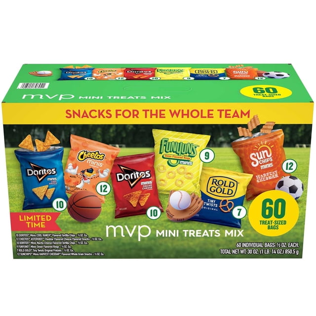 Frito Building Frito-Lay MVP Mini Treat Mix Variety Pack Chips 60 ct. - Walmart ...