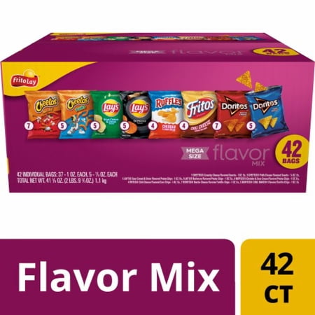 Frito Lay Mega Size Flavor Mix Chips Variety Pack 42 ct / 1 oz