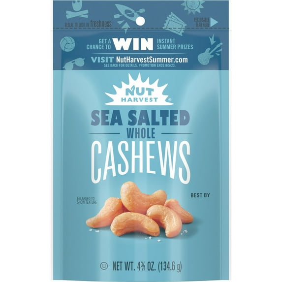 Frito Lay Nut Harvest Sea Salt Whole Cashews 4.75z
