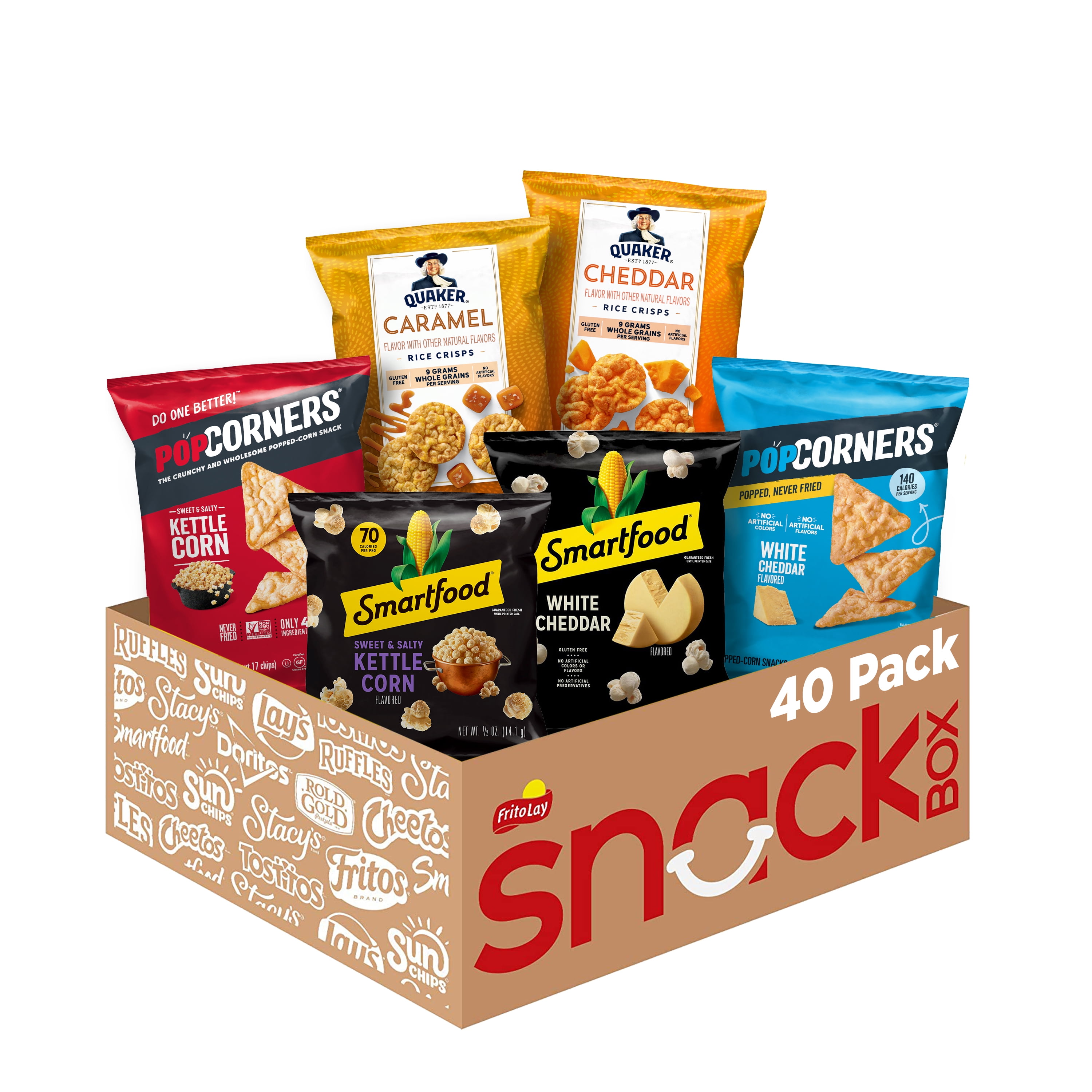 Frito Lay Popped and Crisps Mix Sanck Chips, Variety pack, (pack of 40)