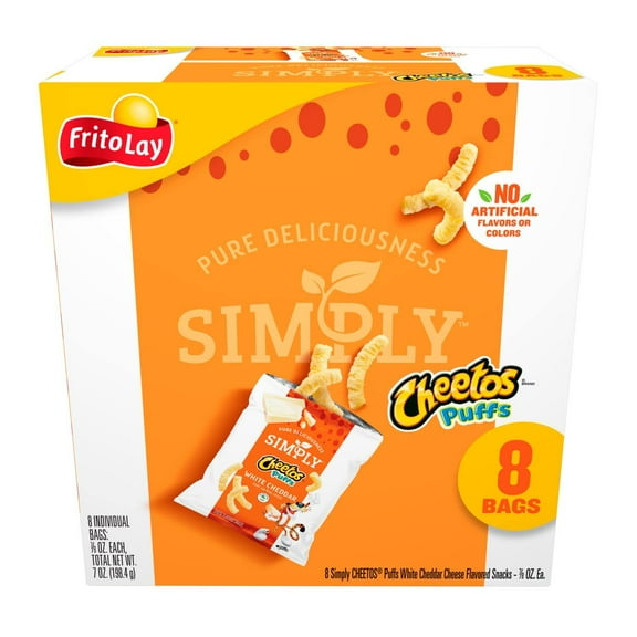 Frito-Lay Simply Cheetos White Cheddar Puffs, 8 Count (Pack Of 1)