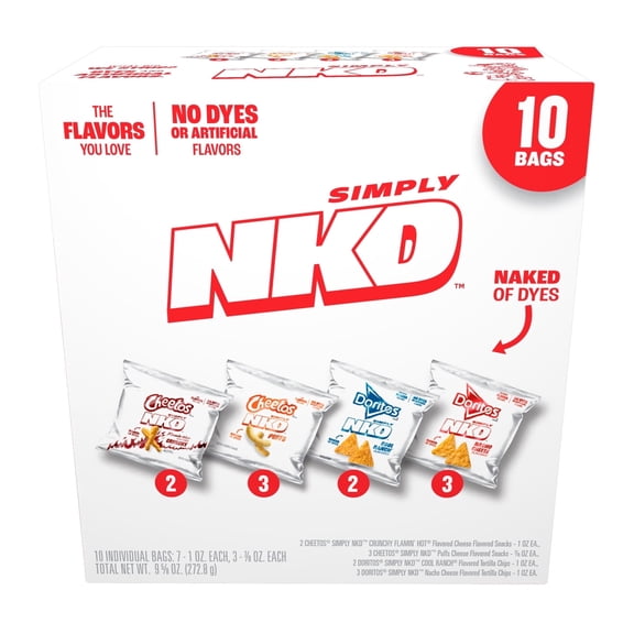 Frito Lay Simply NKD No Dyes No Artificial Flavors Variety pack Snack Mix, 9.625 oz (10 pack)