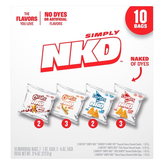 Frito Lay Simply NKD No Dyes No Artificial Flavors Variety pack Snack Mix, 9.625 oz (10 pack)