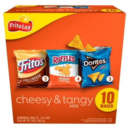 Frito-Lay Snacks Cheesy and Tangy Flavor Variety Pack Multipack Snack Chips, 10 Count 1 Ounce Bags