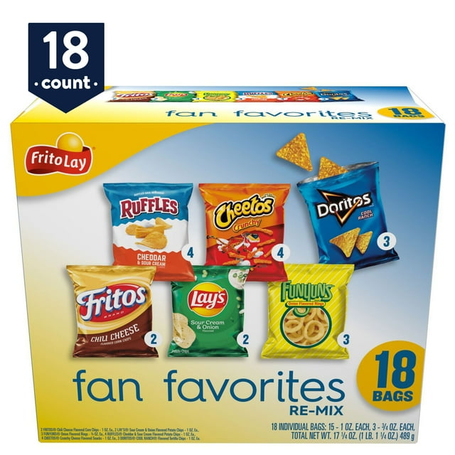 Frito-Lay Family Mix Multipack, Fan Favorites Chips Remix, Variety ...