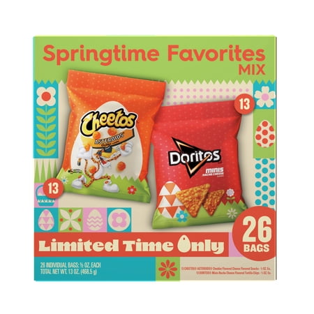 Frito-Lay Spring Time Favorites Mix, Cheetos and Doritos Snacks Variety Pack, 26 Count