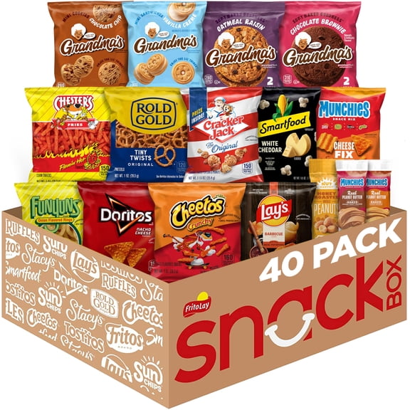 Frito-Lay Ultimate Snack Care Package, Variety Assortment of Chips, Cookies, Crackers & More, 3.39 Pounds, (Pack of 40) Y101