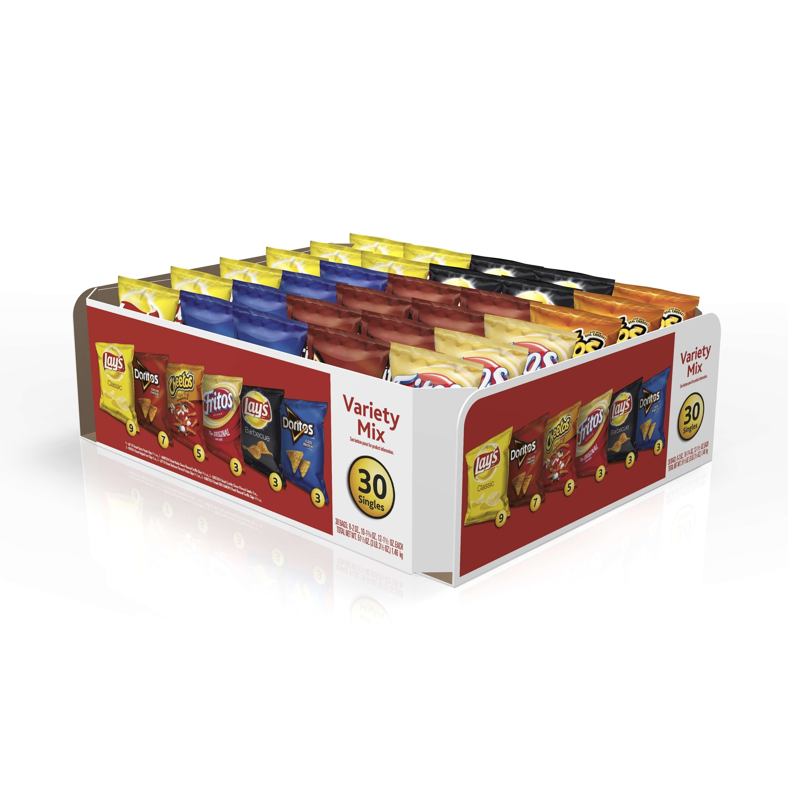 Frito-Lay Variety Mix Pack (8-2 Oz, 10-1.75 Oz, 12-1.5 Oz) 51.5 Ounce 30 Pack Bag