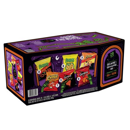 Frito Lay Variety Packs Scare & Share Mix Funyuns Doritos and Cheetos Single Serve 28 Pack