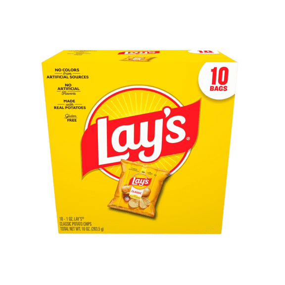 Frito Lay's Classic Potato Chips Bags, 1 Oz, 10 Ct