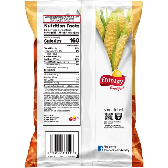 Fritos Bar-B-Q Flavored Corn Chips, 3 1/2 oz