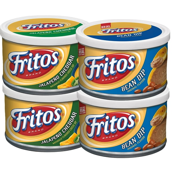 Fritos, Bean Dip and BCF26 Jalapeno Cheddar Dip Variety Pack, 9 Ounce (Pack of 4)