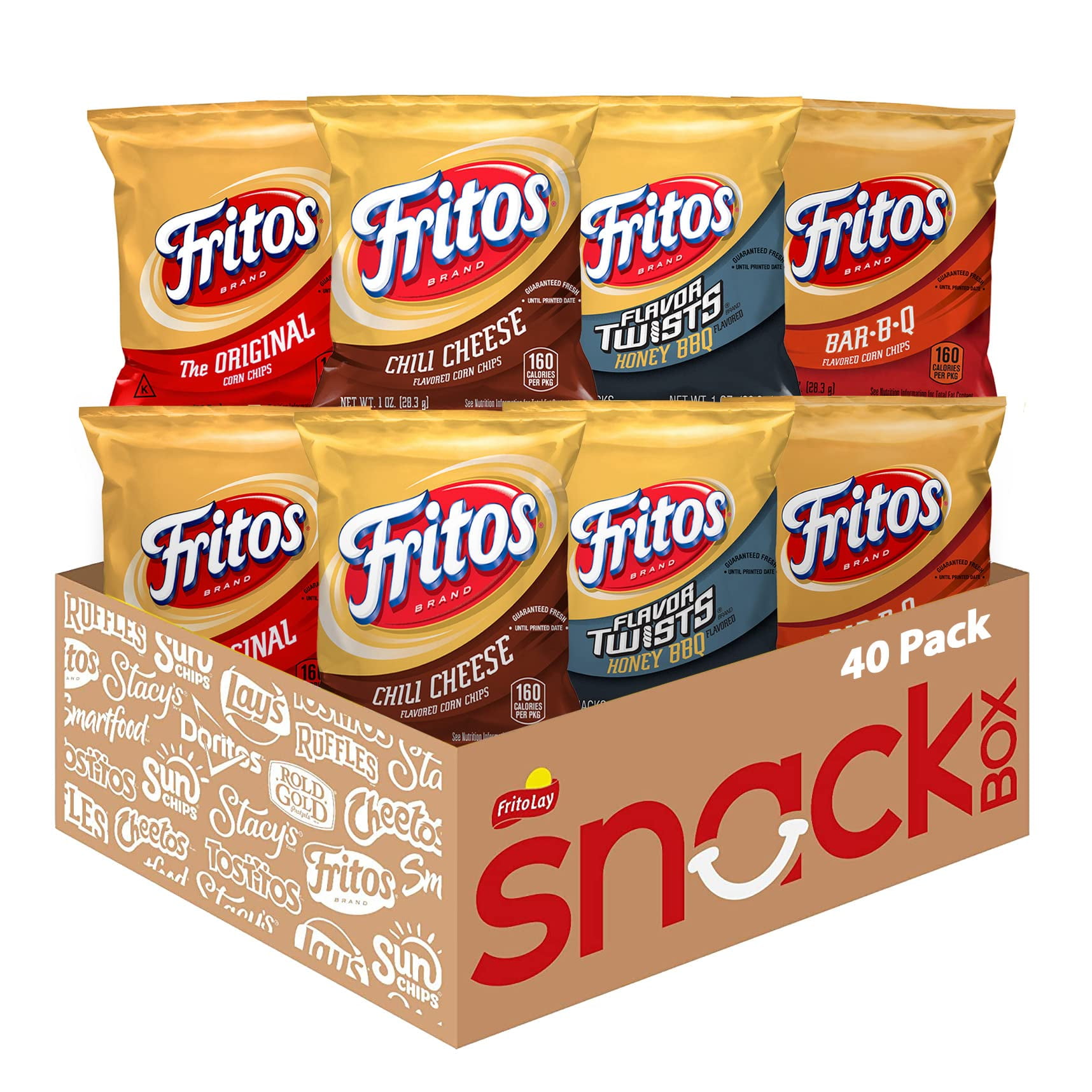 Fritos Corn Chips, Variety Pack, 1 Ounce (Pack of 40) YUN14 YUN14