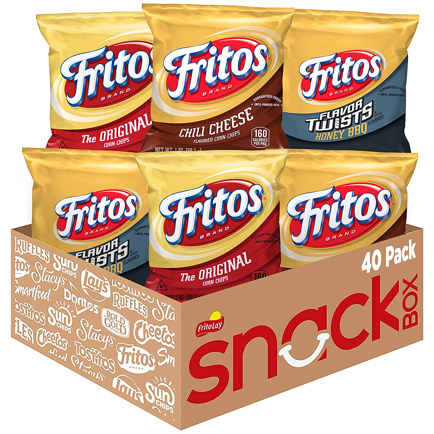 Fritos Corn Chips Party Size Variety Pack, 1 Ounce (Pack of 40 ...