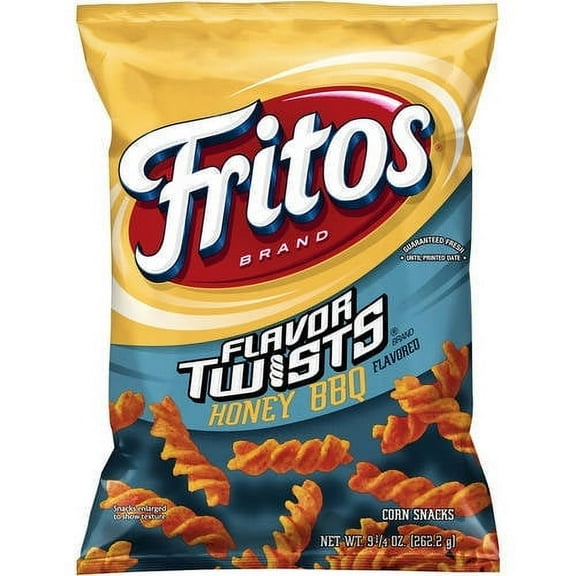 Fritos Flavor Twists Honey BBQ Corn Snacks 9.25 oz (Pack of 6)