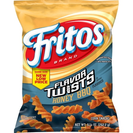 Fritos Flavor Twists Honey BBQ Flavor Corn Snacks, 9.25 Ounce Bag