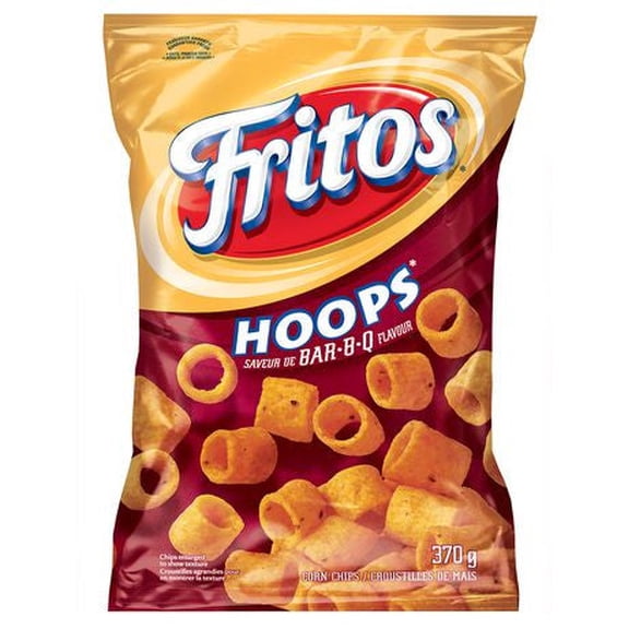 Frito Hoops BARBQ Corn Chips 370g/13oz Bag {Imported from Canada}