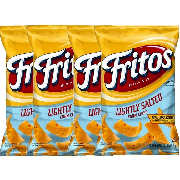 Fritos Lightly Salted Corn Chips 50% Less Sodium, 9.25 oz. (Pack of 4)