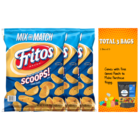 Fritos Scoops! Corn Snacks, Party Size, 18.125 oz. 3pk