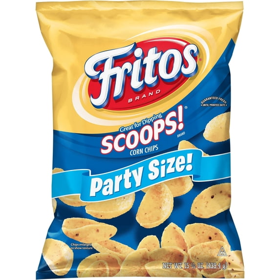 Fritos Scoops! Corn Snacks, Party Size, 15.5 oz (Pack of 3)
