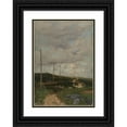 thumbnail image 1 of Frits Thaulow 11x14 Black Ornate Wood Framed Double Matted Museum Art Print Titled: View from Jaren (1878), 1 of 5