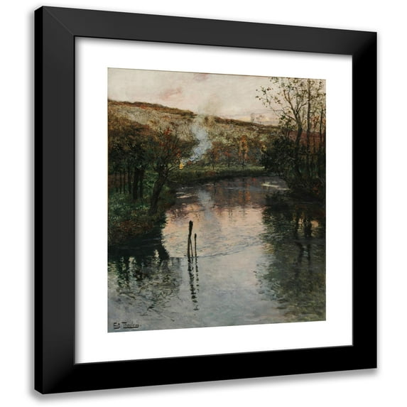Frits Thaulow 15x18 Black Modern Framed Museum Art Print Titled - School Sun on the Arques in Pequigny