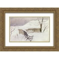 thumbnail image 1 of Frits Thaulow 2x Matted 24x20 Gold Ornate Framed Art Print 'In the Elbank, Hamburg', 1 of 2