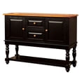 thumbnail image 1 of Fritz 52 Inch Server 2 Cabinets 2 Drawers Black Oak Brown Turned Legs, 1 of 5