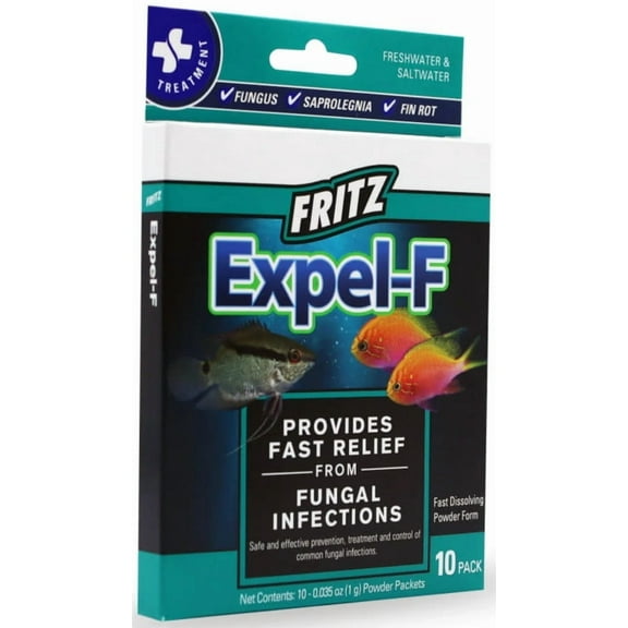 Fritz Aquatics Expel-F Fungal Treatment [New Aquarium Supplies, Aquarium Bacteria and Fungus Care, Fritz Aquatics, Aquarium Supplies] 10 count