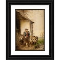 thumbnail image 1 of Fritz Beinke 11x14 Black Ornate Wood Framed Double Matted Museum Art Print Titled: Departure of the Shepherd, 1 of 5