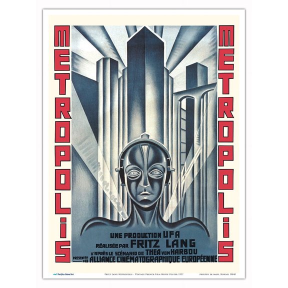 Fritz Lang Metropolis - Vintage French Film Movie Poster c.1927 - Master Art Print (Unframed) 9in x 12in