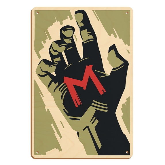 Fritz Lang’s M - Starring Peter Lorre - Vintage Film Movie Poster c.1931 - 8 x 12 inch Vintage Wood Art Sign