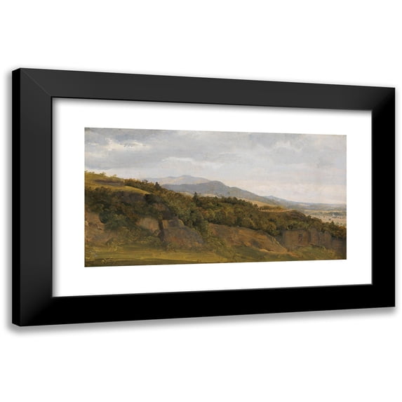 Fritz Petzholdt 18x11 Black Modern Framed Museum Art Print Titled - German Landscape with View Towards a Broad Valley (ca. 1829-30)