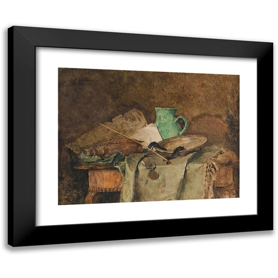 Fritz Rojka 18x15 Black Modern Framed Museum Art Print Titled - Still Life with Jug and Bead