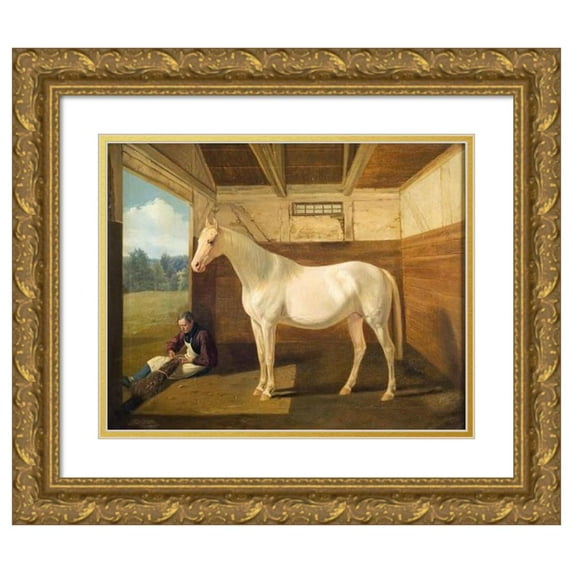 Fritz Thomsen 17x15 Gold Ornate Wood Frame and Double Matted Museum Art Print Titled - Svanhvide (1839 - 1849)