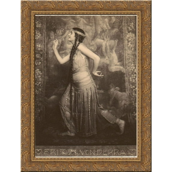 Fritzi von Derra - The Oriental Dancer 24x18 Gold Ornate Wood Framed Canvas Art by Frank Eugene
