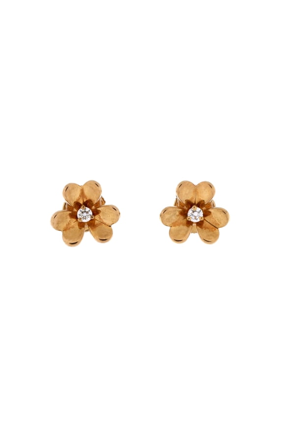 Frivole Stud Earrings 18K Yellow Gold with Diamonds Mini By Rebag