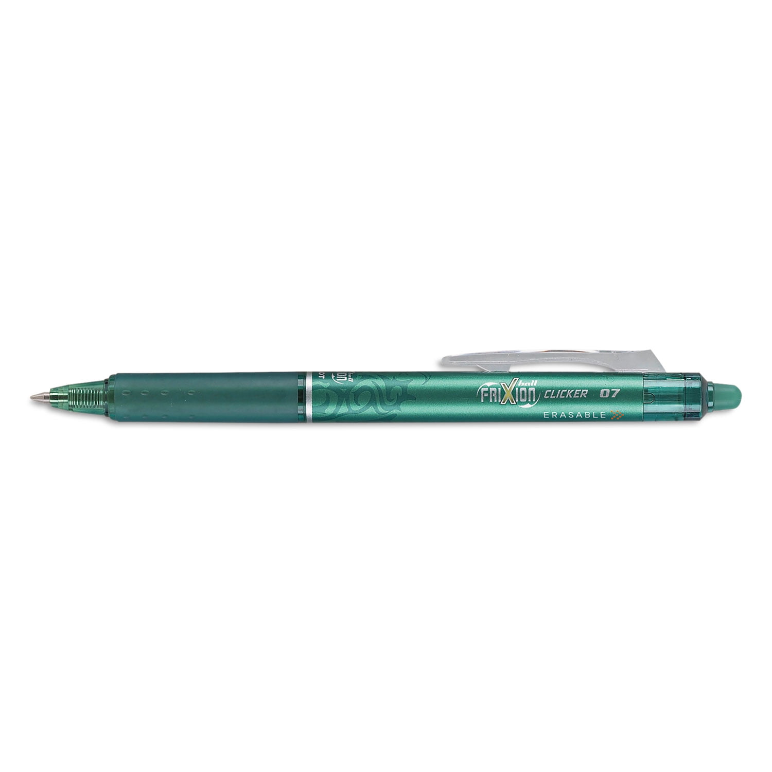 Pilot FriXion Clicker Erasable Gel Ink Retractable Pen, Green Ink, .7mm, Dozen -PIL31476
